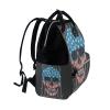 LDIYEU Skull USA Flag Artwork Diaper Backpack, Large Capacity view 3