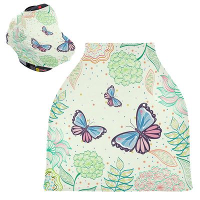 Floral Butterfly Baby Car Seat Canopy