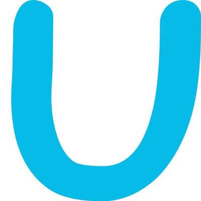 Kleckerliese Letter Sticker U, 6 cm, Light Blue