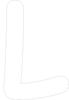 Kleckerliese 4 cm Letter L Sticker, Single Satin-Matte Alphabet Decal, White view 1