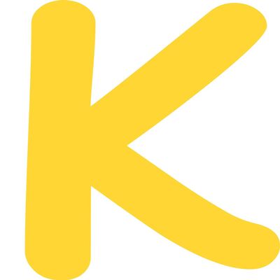 Kleckerliese 6 cm Letter Sticker K, Satin-Matte, Yellow