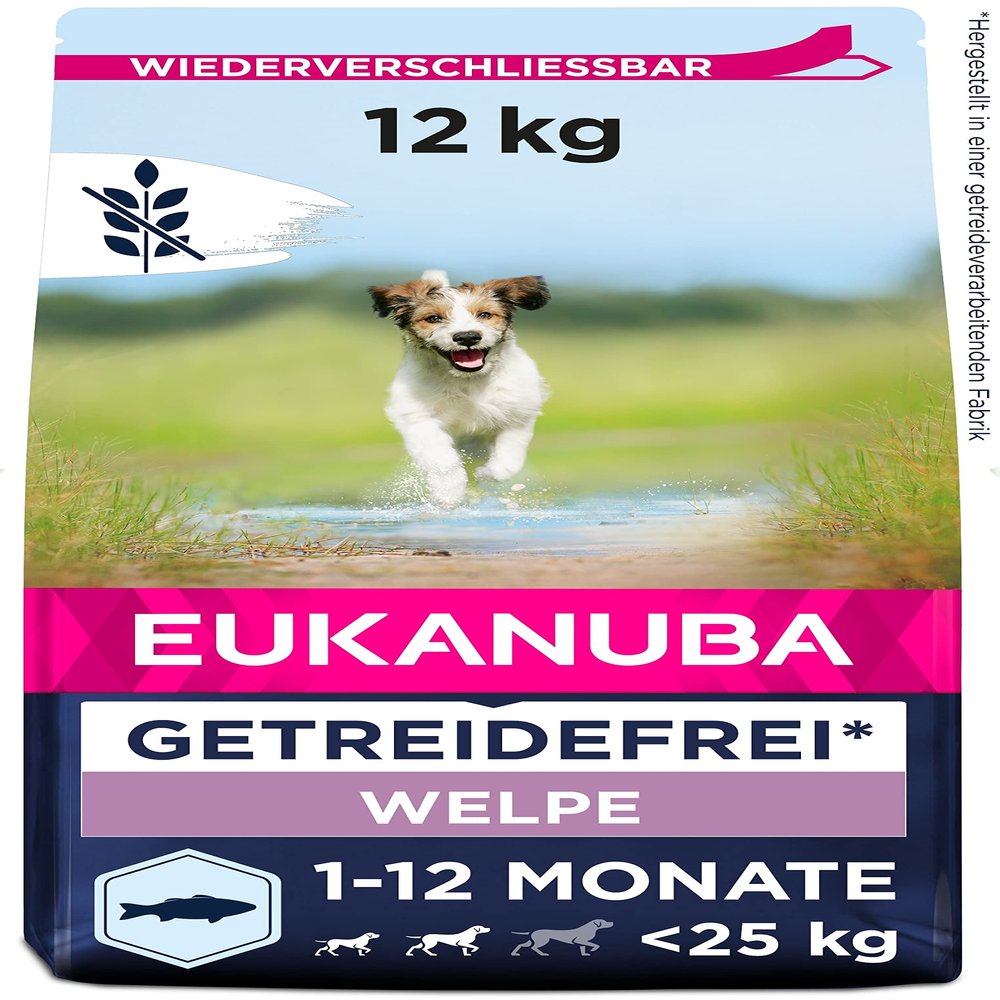Eukanuba Grain-Free Fish Puppy Food for Small and Medium Breeds, 12 kg