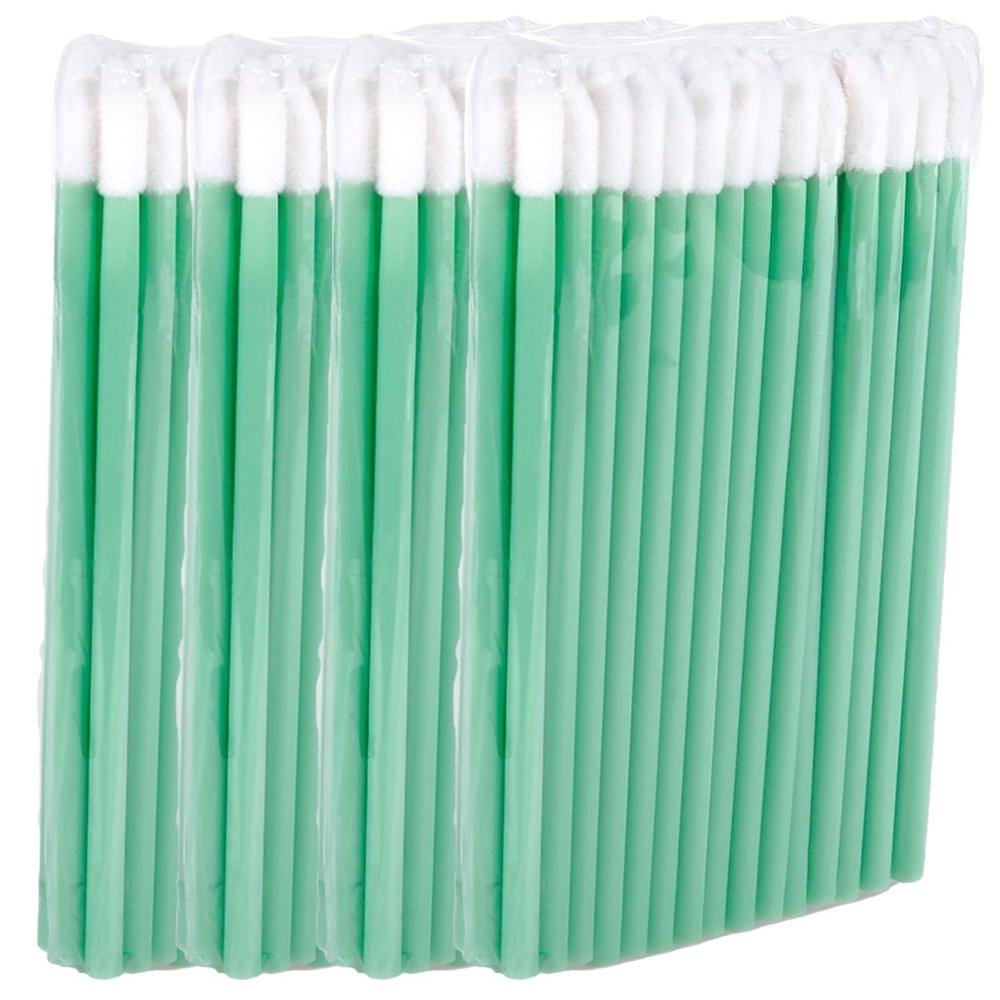 P-Beauty Microfiber Lip Brushes for Eyelash Extensions, Lint-Free, Green, 200 Count