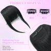 Dsoar Human Hair Clip-In Bangs, Thick Straight Fringe, 1B Black view 2