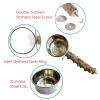 Hanging Stainless Steel Bird Food & Water Bowl with Clip and Branch Perch view 3