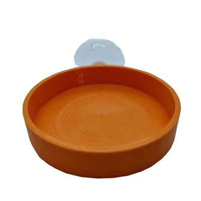 Feeding Bowl with Suction Cup for Shrimp Food Sticks (Orange)