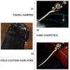 Ethnic-Style Alloy Hair Stick with Tassels, Gold-Colored view 2