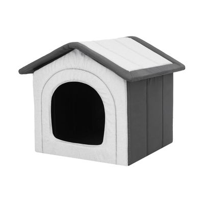 millybo Dog Cave Bed and House, S–XXXL, Koleinen/Oxford, R3 (52 × 46 cm), Light Gray