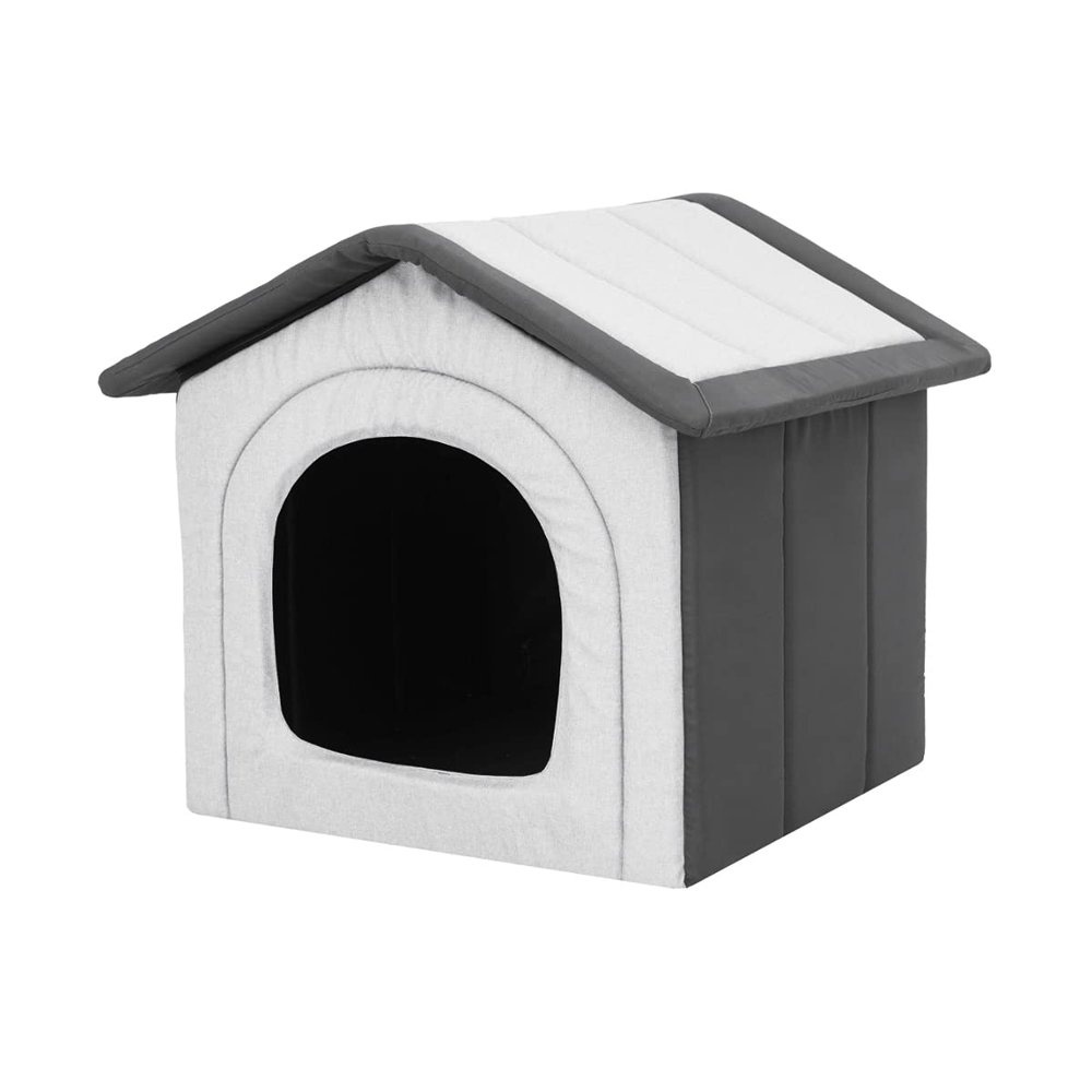 millybo Dog Cave Bed and House, S–XXXL, Koleinen/Oxford, R3 (52 × 46 cm), Light Gray