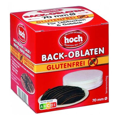 Hoch Round Baking Wafers, 70 mm, 50 g, 1 Pack, Gluten-Free & Vegan