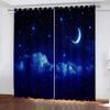YTSDBB Blackout Curtain for Kids' Room, Blue Starry Sky, W 234 x H 230 cm, 3D Digital Print, Thermal Insulated, 90% Light Blocking view 1