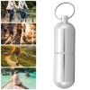 Silver Aluminum Keychain Pill Box for Macala Hydration Capsules and Vitamin E Tablets view 3