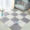 JLCP Kids EVA Foam Play Mat, 50 x 50 cm, 1.6 cm Thick, Interlocking Puzzle Tiles, White + Gray, 4-Pack view 1