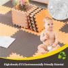 JLCP Kids EVA Foam Play Mat, 50 x 50 cm, 1.6 cm Thick, Interlocking Puzzle Tiles, White + Gray, 4-Pack view 3
