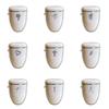 Biodegradable Cream-White Urn with Gold Rim, Personalized Motif and Text view 2