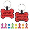 Uiopa 2pcs Personalized Pet ID Tags - Bone/Round view 1