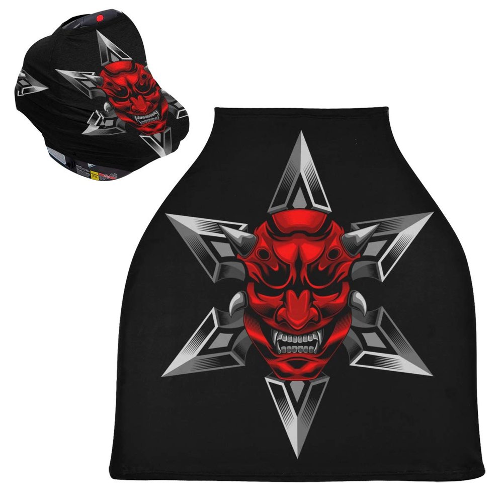 Samurai Black Weapon Skull Baby Car Seat Canopy and Nursing Cover