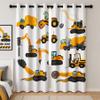 YONGFOTO Excavator Blackout Curtains for Boys' Room, Yellow Vehicle view 1