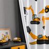 YONGFOTO Excavator Blackout Curtains for Boys' Room, Yellow Vehicle view 2