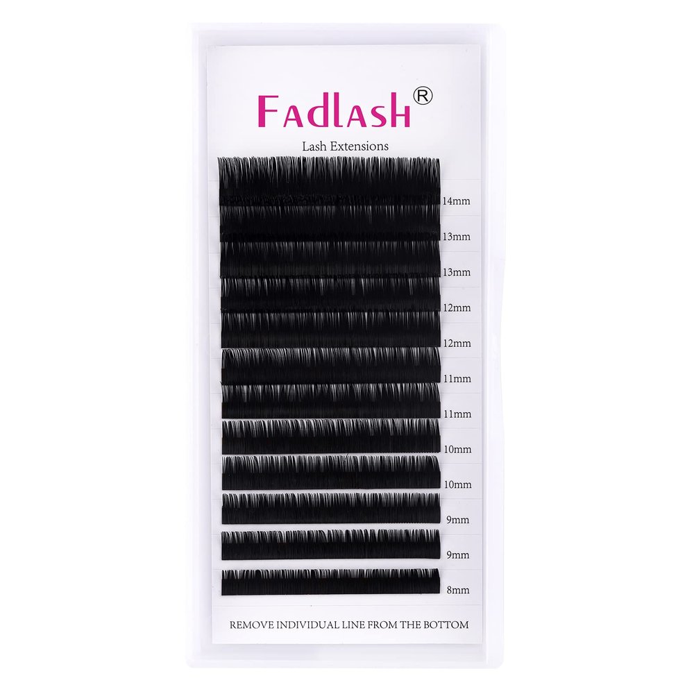 Individual Classic 1:1 Eyelash Extensions, 0.05 mm D Curl, 8–14 mm Mix