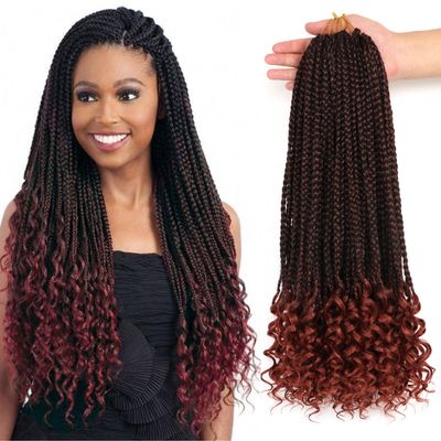 7-Pack Crochet Box Braids with Curly Ends, 3S Wavy, 18 in, #T-350