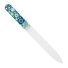 Double-Sided Glass Nail File, Etched Tempered Glass, Light Blue Flowers view 1