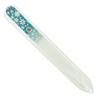 Double-Sided Glass Nail File, Etched Tempered Glass, Light Blue Flowers view 2