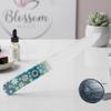 Double-Sided Glass Nail File, Etched Tempered Glass, Light Blue Flowers view 4