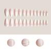 Xushiwanju Short Artificial Nails with Marble and Leopard Print Design, 24 Pieces view 2