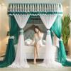 Luxury Palace Bed Canopy Curtains, European-Style Double-Layer Princess Canopy view 3