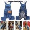 Dog Denim Overalls, Blue Pet Jeans view 4