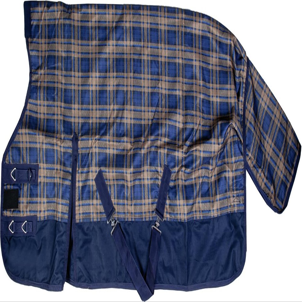 HKM Orlando Plaid Horse Blanket 8238, Navy/Green, Size 135