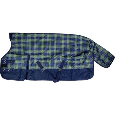 HKM Cleveland Plaid Horse Blanket 8238 Navy/Green, 115
