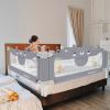 HENGMEI 200 cm Bed Rail, Adjustable Bed Guard for Babies and Children (Small Brown) view 2