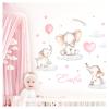 Little Deco Elephant Wall Decal with Custom Name | 90 x 54 cm (W x H) | Nursery Wall Sticker DL710 view 1