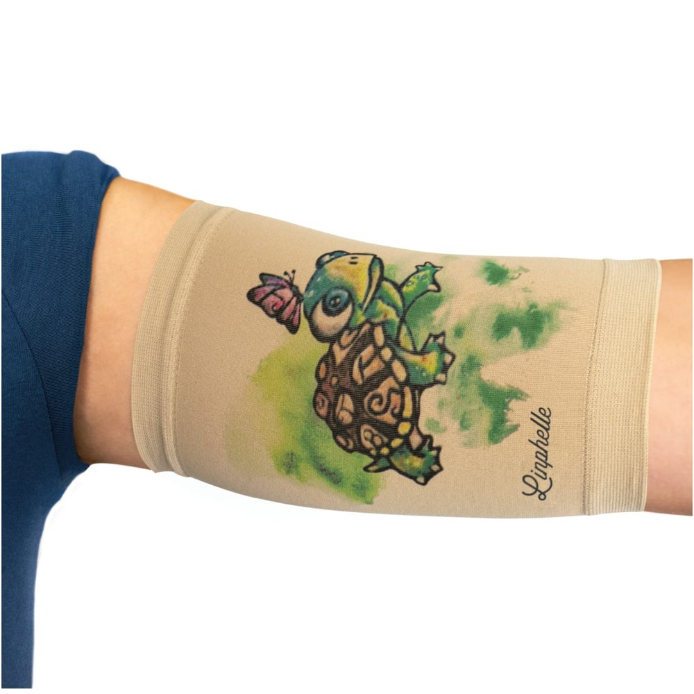 Linphelle PICC Line Coverpicc Microfiber Arm Sleeve, Breathable Fabric, for PICCs, Glucose Monitors and Tattoos, Turtle, Size L