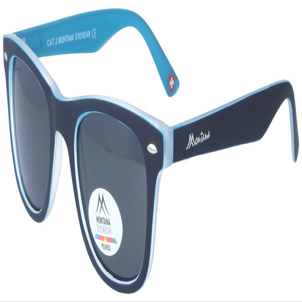 Montana Eyewear MP41C Polarized Sunglasses, Dark Blue/Blue