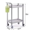 GHCXY Movable Cart, Spa Salon Beauty Rolling Cart with Wheels, Service Cart Shelf with Handles, Beige, 2 Tiers view 2
