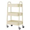 GHCXY 3-Tier Rolling Beauty Salon Cart with Handle, Beige, 40 × 28 × 74 cm view 1