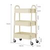 GHCXY 3-Tier Rolling Beauty Salon Cart with Handle, Beige, 40 × 28 × 74 cm view 2