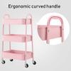 GHCXY 3-Tier Rolling Beauty Salon Cart with Handle, Beige, 40 × 28 × 74 cm view 4