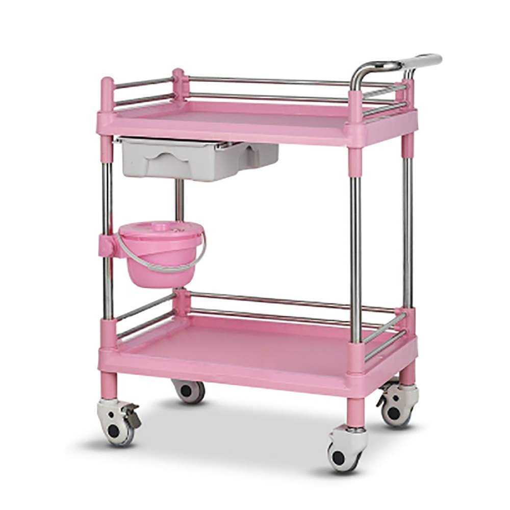 GHCXY Mobile Beauty Salon Cart with Drawers, Pink, XL 73 × 53 × 90 cm