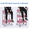 GHCXY Mobile Beauty Salon Cart with Drawers, Pink, XL 73 × 53 × 90 cm view 3