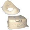 2-Piece Giraffe Step Stool & Toilet Trainer Seat, Cream, Personalized view 1