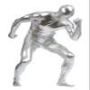 Aniler Unisex Metallic Shiny Zipper Zentai Stretch Costume, Cosplay Full Body (X-Large, Silver) view 1