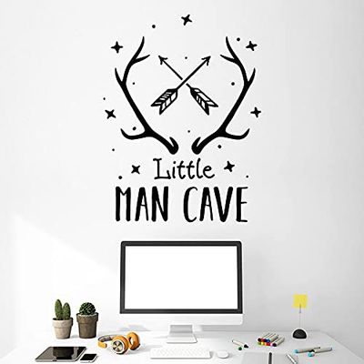 NSRJDSYT Arrows Wall Decal, Little Man Cave Lettering, Door/Window Vinyl Sticker, Kids' Bedroom and Nursery Decor, 56 x 74 cm