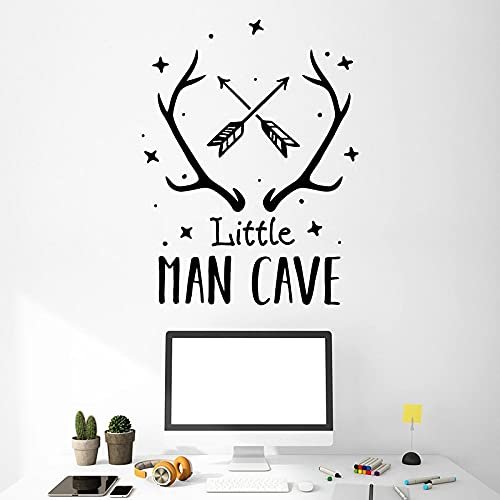 NSRJDSYT Arrows Wall Decal, Little Man Cave Lettering, Door/Window Vinyl Sticker, Kids' Bedroom and Nursery Decor, 56 x 74 cm