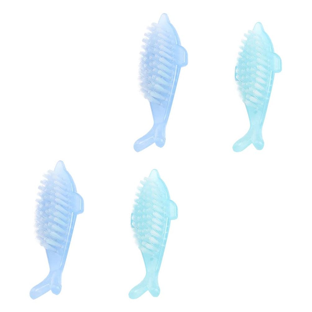 4-Piece Dolphin Nail Brush Set for Fingernail Cleaning