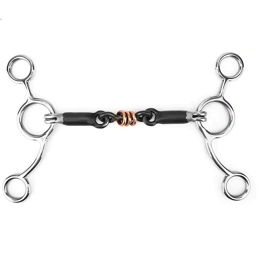 tooloflife Copper Roller Dutch Snaffle Bit, Stainless Steel, 135 mm