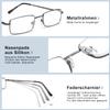 SKYWAY 3-Pack Reading Glasses for Men, Metal Frame Blue-Light-Blocking Glasses, Lightweight Anti-Glare Computer Readers (Gray, 1.5) view 4